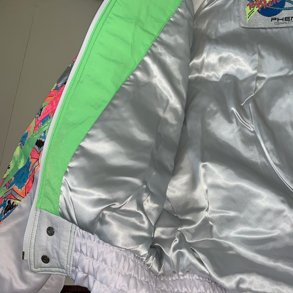 Team Phenix White Neon 80s Ski Jacket Small Medium - Picture 11 of 16